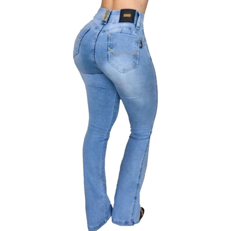 Calça Flare Feminina Jeans C/lyra Bojo Bumbum Original - grupobolder