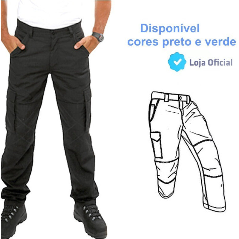 Kit 2 Calças Tática Reforçada Militar Civil 7bolsos Ripstop - grupobolder