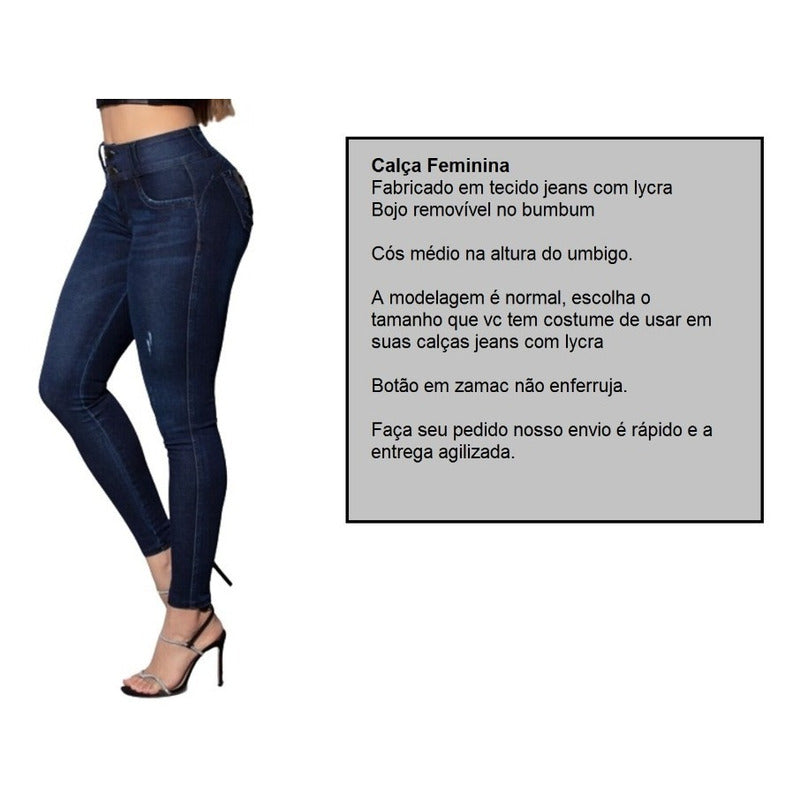 Calça Jeans Lycra Cigarrete Lycra Bojo Estilo Bull - grupobolder