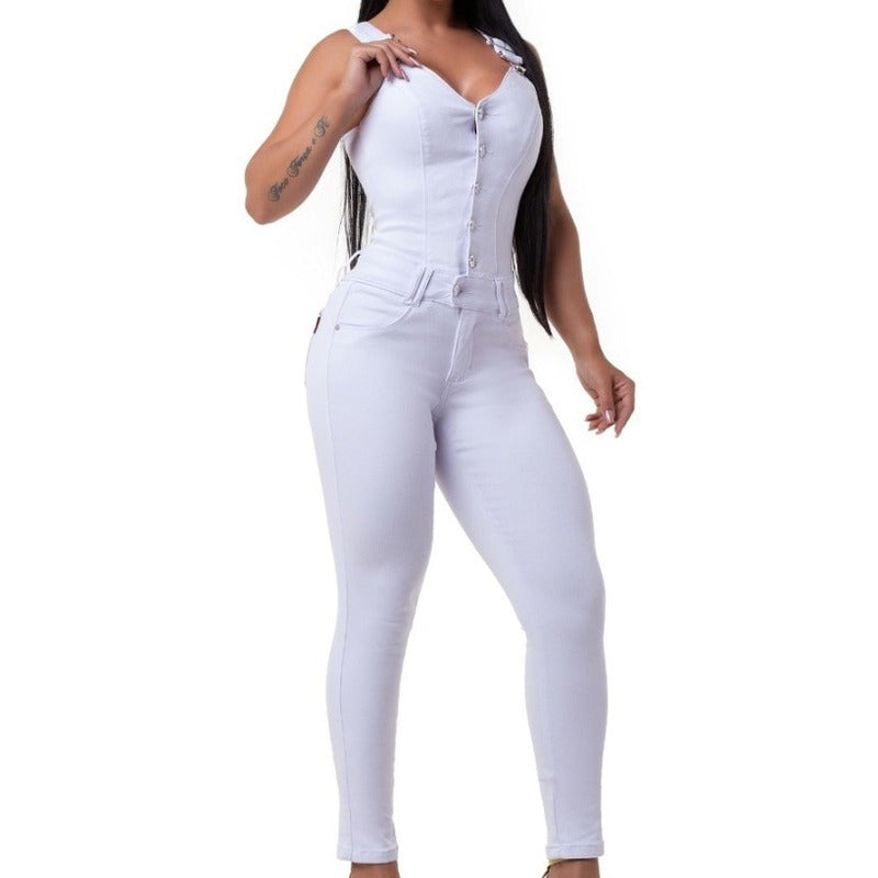 Macacão Longo Jeans Lycra Bojo Bumbum Set For Original - grupobolder