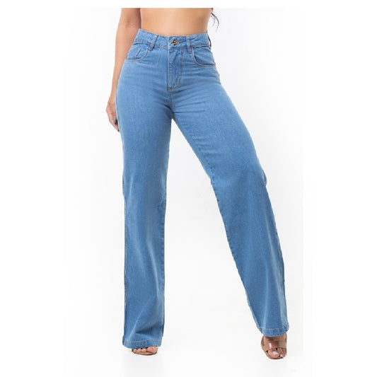 Calça Wide Leg Jeans Lycra Original Nova Coleção - grupobolder