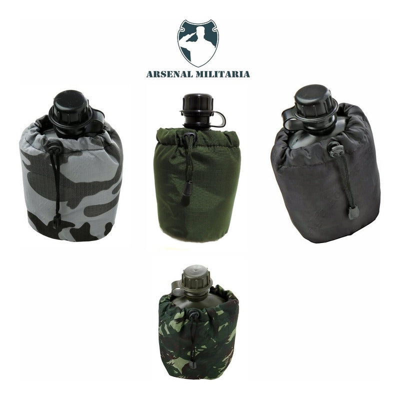 Porta Cantil + Cantil Tático Militar Airsoft Caminhada Ar846 - grupobolder