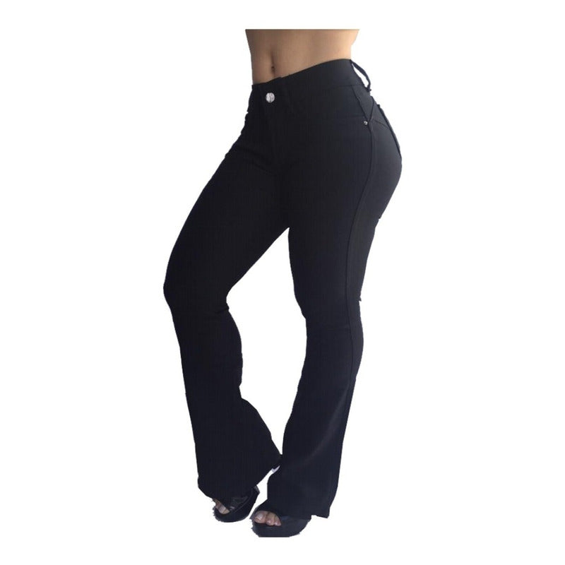 Calça Feminina Flare Brim C/lycra Bojo Removível Original - grupobolder